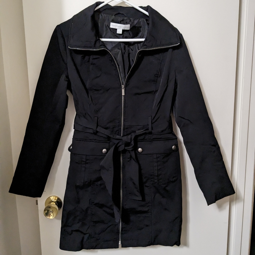 New York and Company black trenchcoat